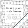 Inspirational & motivational silver metallic print with decorative border