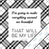 Inspirational & motivational silver metallic print with decorative border