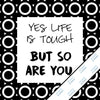 Inspirational & motivational silver metallic print with decorative border