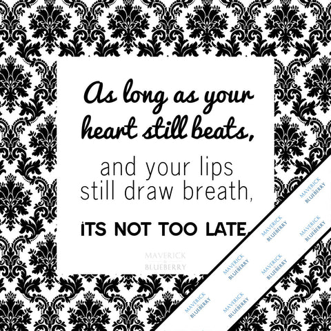 Inspirational & motivational silver metallic print with decorative border