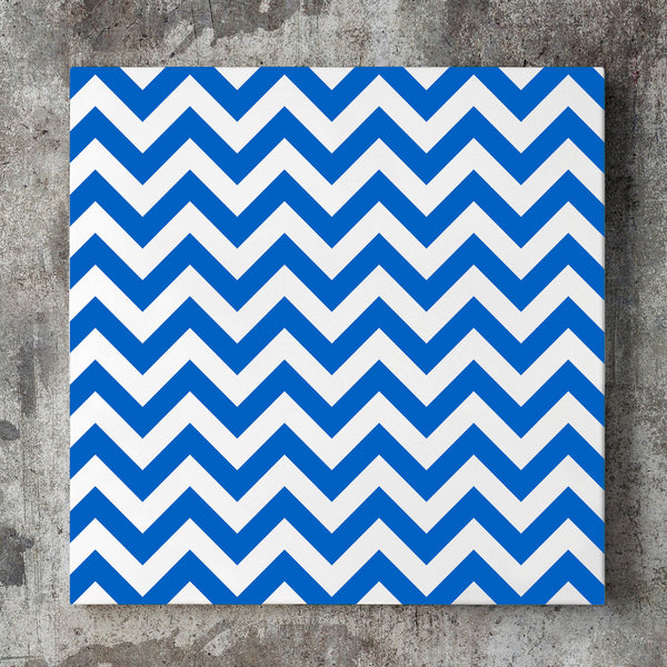 Wall art and Canvas artwork, Blue & White Chevron, Clean