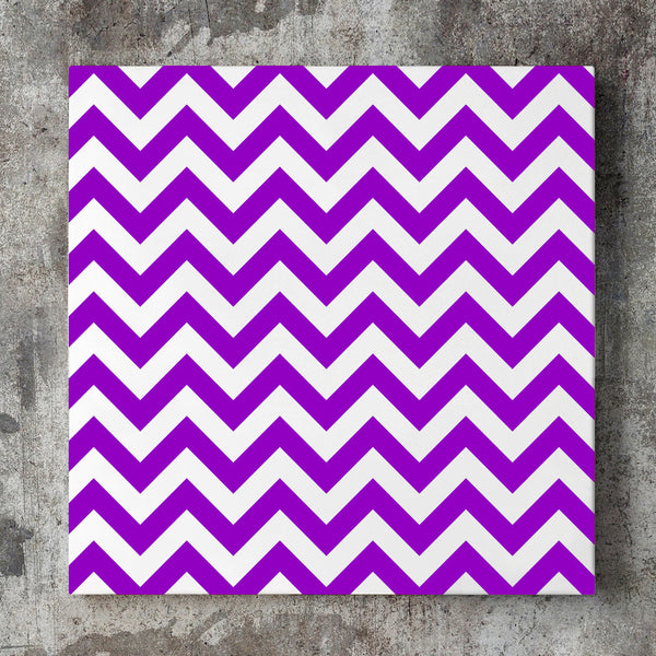 Wall art and Canvas artwork, Purple & White Chevron, Clean