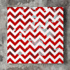 Wall art and Canvas artwork, Red & White Chevron, Dirty
