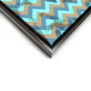 Wall art and Canvas artwork, Caribbean Blue, Sky Blue, and Sand Chevron, Stain