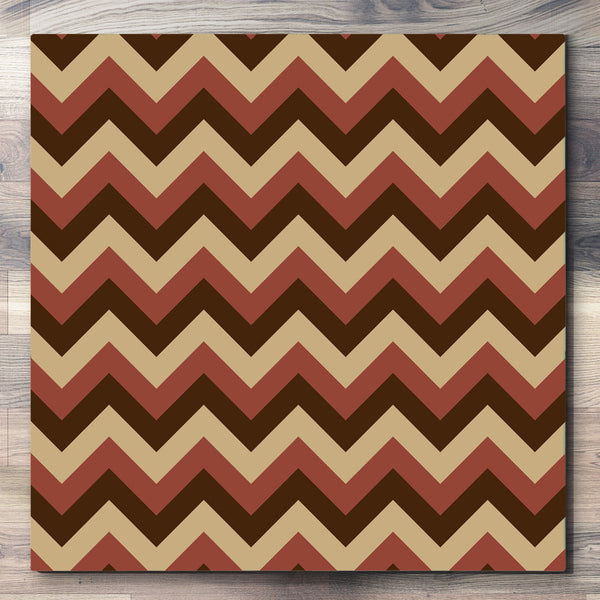 Wall art and Canvas artwork, Chocolate, Chestnut, and Beige Chevron, Clean