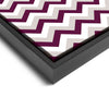 Wall art and Canvas artwork, Raspberry, Silver, and White Chevron, Clean