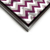 Wall art and Canvas artwork, Raspberry, Silver, and White Chevron, Stain