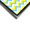 Wall art and Canvas artwork, Sky Blue, Yellow, and White Chevron, Clean