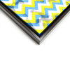 Wall art and Canvas artwork, Sky Blue, Yellow, and White Chevron, Stain
