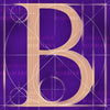 Canvas artwork monogram wall art letter B purple