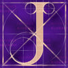 Canvas artwork monogram wall art letter J purple