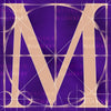 Canvas artwork monogram wall art letter M purple