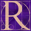 Canvas artwork monogram wall art letter R purple