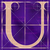 Canvas artwork monogram wall art letter U purple