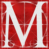 Canvas artwork monogram wall art letter M red & white