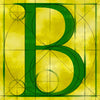 Canvas artwork monogram wall art letter B yellow & green
