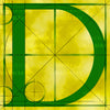 Canvas artwork monogram wall art letter D yellow & green
