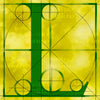 Canvas artwork monogram wall art letter L yellow & green