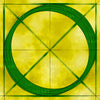 Canvas artwork monogram wall art letter O yellow & green