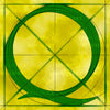 Canvas artwork monogram wall art letter Q yellow & green