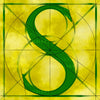 Canvas artwork monogram wall art letter S yellow & green