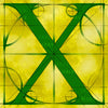 Canvas artwork monogram wall art letter X yellow & green