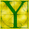 Canvas artwork monogram wall art letter Y yellow & green