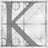 Canvas artwork monogram wall art letter K silver & gray