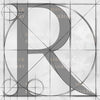Canvas artwork monogram wall art letter R silver & gray