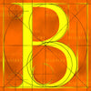 Canvas artwork monogram wall art letter B orange & yellow