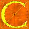 Canvas artwork monogram wall art letter C orange & yellow
