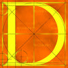 Canvas artwork monogram wall art letter D orange & yellow