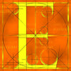 Canvas artwork monogram wall art letter E orange & yellow