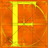 Canvas artwork monogram wall art letter F orange & yellow
