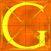 Canvas artwork monogram wall art letter G orange & yellow
