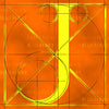 Canvas artwork monogram wall art letter J orange & yellow