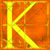 Canvas artwork monogram wall art letter K orange & yellow