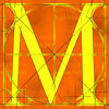 Canvas artwork monogram wall art letter M orange & yellow