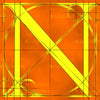 Canvas artwork monogram wall art letter N orange & yellow