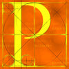 Canvas artwork monogram wall art letter P orange & yellow