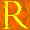 Canvas artwork monogram wall art letter R orange & yellow