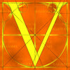 Canvas artwork monogram wall art letter V orange & yellow