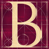 Canvas artwork monogram wall art letter B burgundy