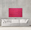 Pink Infusion sample canvas art on a wall with sofa