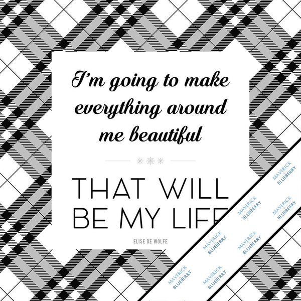 Inspirational & motivational silver metallic print with decorative border