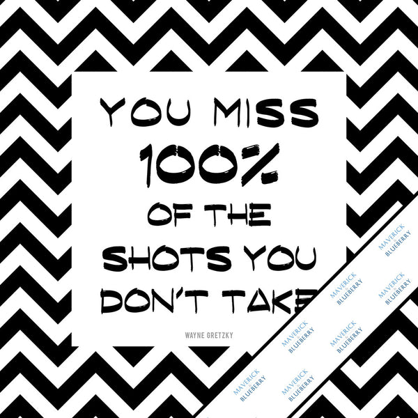 Inspirational & motivational silver metallic print with decorative border
