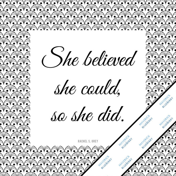 Inspirational & motivational silver metallic print with decorative border